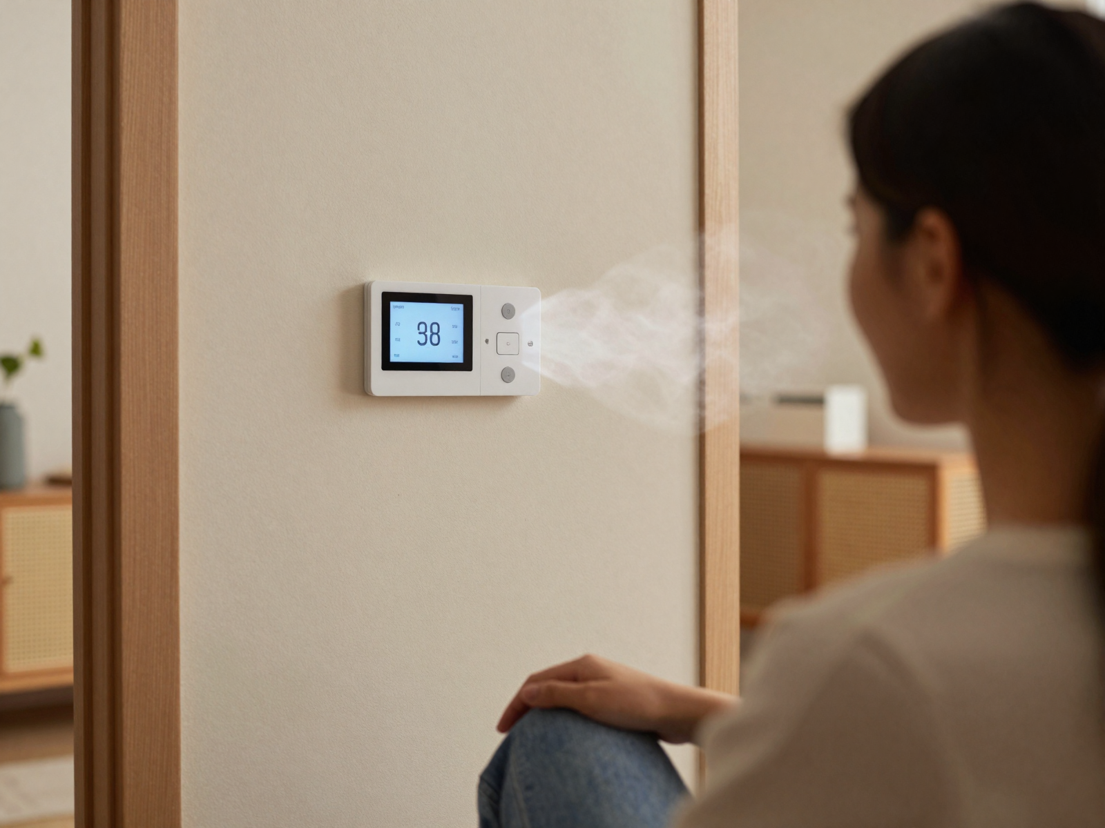 Completed heating system installation in modern home